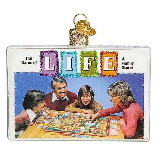 Old World Christmas The Game of Life Glass Blown Ornament for Christmas Tree, Handcrafted Holiday Decoration, Hasboro Games Collection