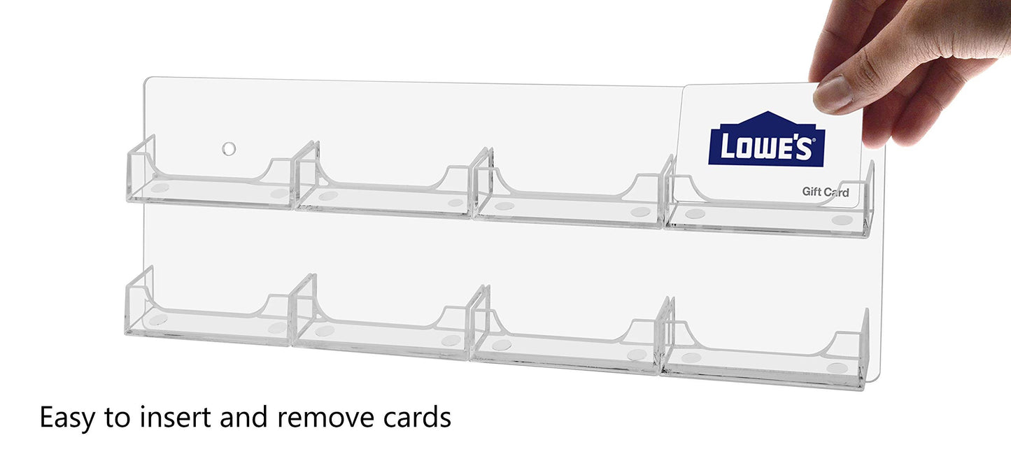 Marketing Holders Multi Pocket Premium Business Card Holder Acrylic Horizontal Wall Mount