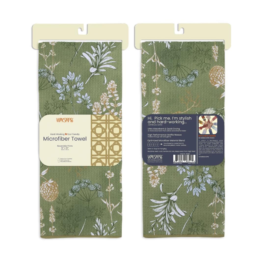 WerkShoppe Kitchen Herbs Microfiber Towel