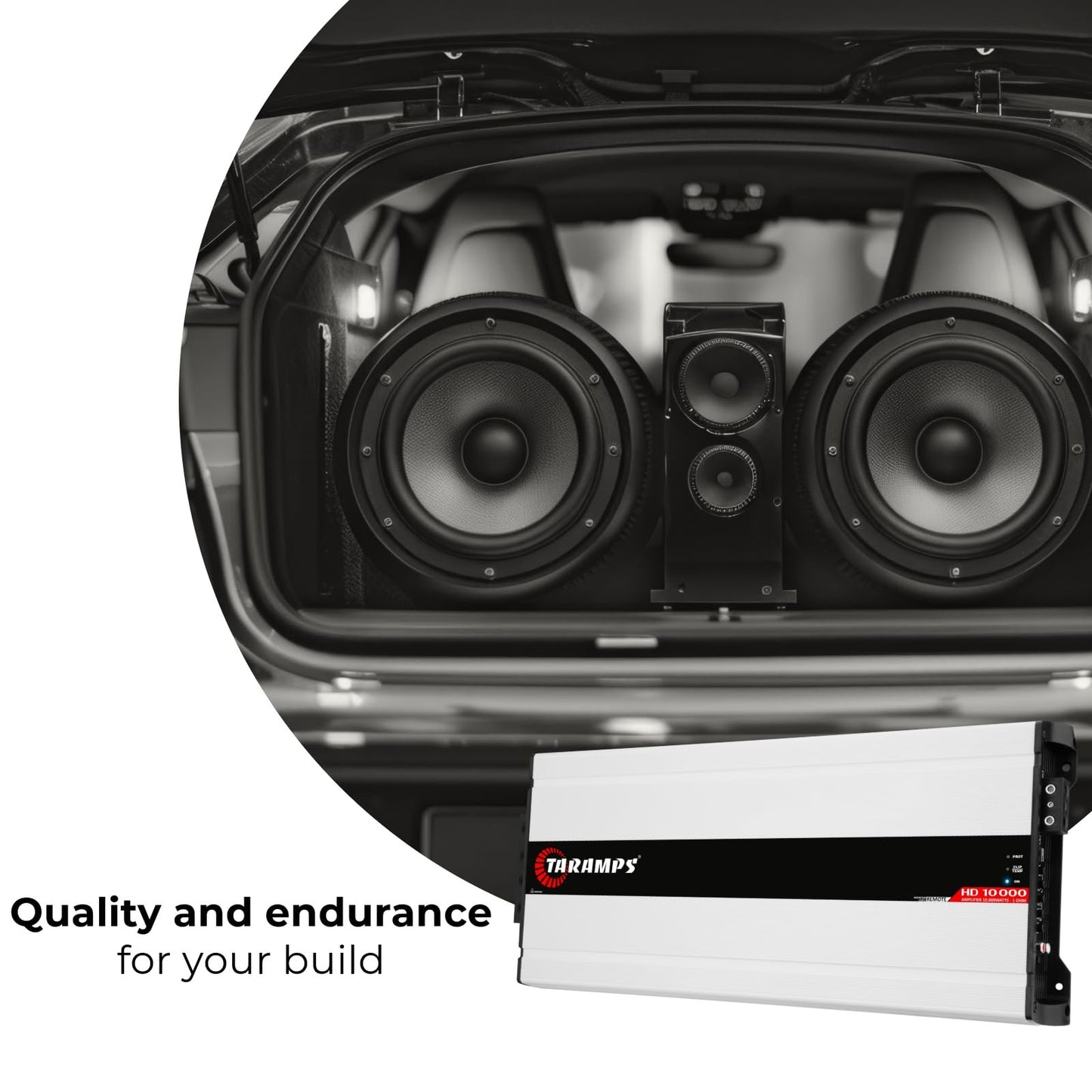 Taramps HD 10000 1 Ohm 1 Channel 10162 Watts RMS MAX, Mosfet Amplifier, Monoblock, Crossover, Bass Boost, RCA Input, Class D, Car Audio, Compatible Monitor Level Remote, Great for Subwoofers