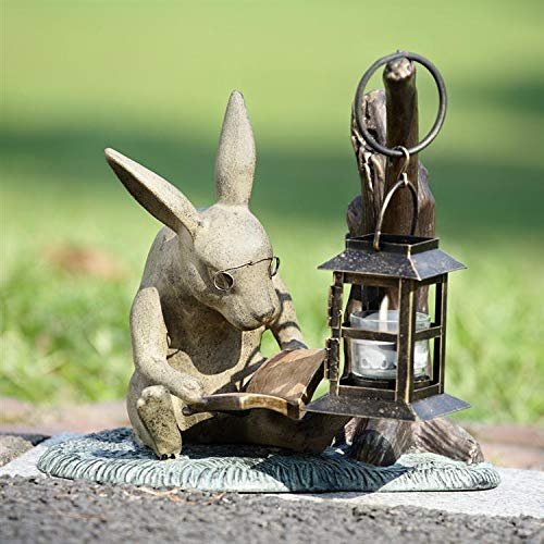 SPI Home 33778 Booklover Rabbit Garden Lantern