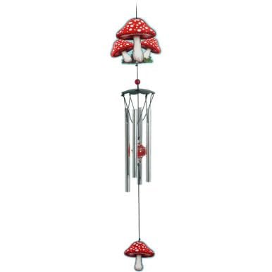 Spoontiques Many Mushrooms Wind Chimes - Outdoor Garden Décor - Decorative Chimes for Yard, Garden, Backyard and Patio Decoration