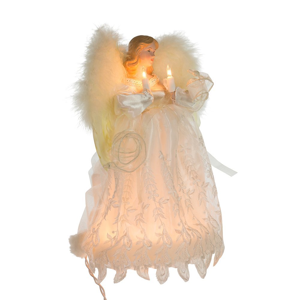 Kurt Adler 10-Light Angel Treetop, 12-Inch, Ivory