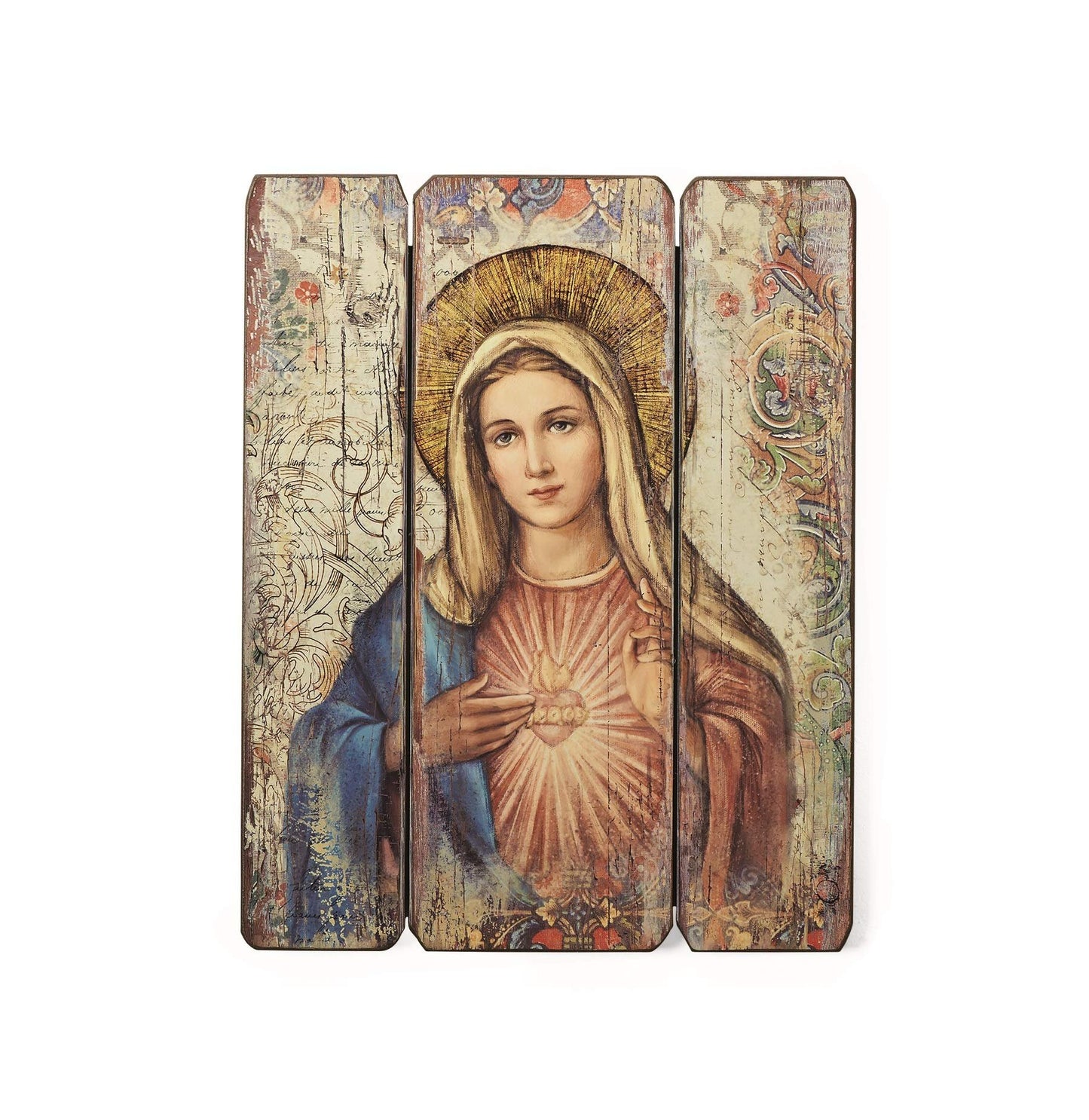 Joseph's Studio by Roman - Immaculate Heart Decorative Panel, 15" H, Courageous Panels, Medium Density Fiberboard, Home Decor, Religious, Giftware, Decorative, Beautiful Detail