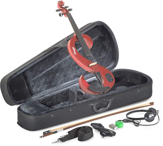 Stagg Silent Violin Set with Case - Black
