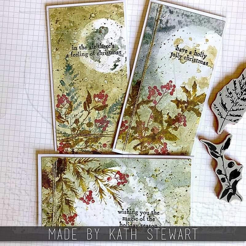 Stampers Anonymous Tim Holtz - Stampers Anon Cling RBBR Stamp Set WNTR WATR2, Winter Watercolor 2