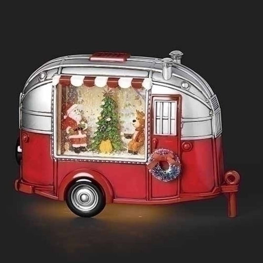 Christmas by Roman Inc, Confetti Lites Collection, 6.5" H LED Swirl Confetti Light Camper, Santa, Lantern, Snow Globe, Holiday Home Décor, Santa, Cardinal, Nutcracker, Snowman, Reindeer (9x3x6)