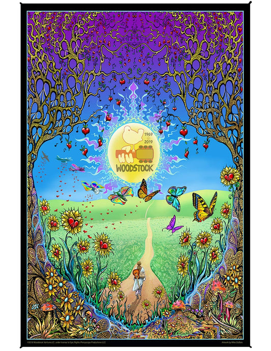 Sunshine Joy Woodstock Back to The Garden Heady Art Print Mini Tapestry 30x45 with Free 3-D Glasses