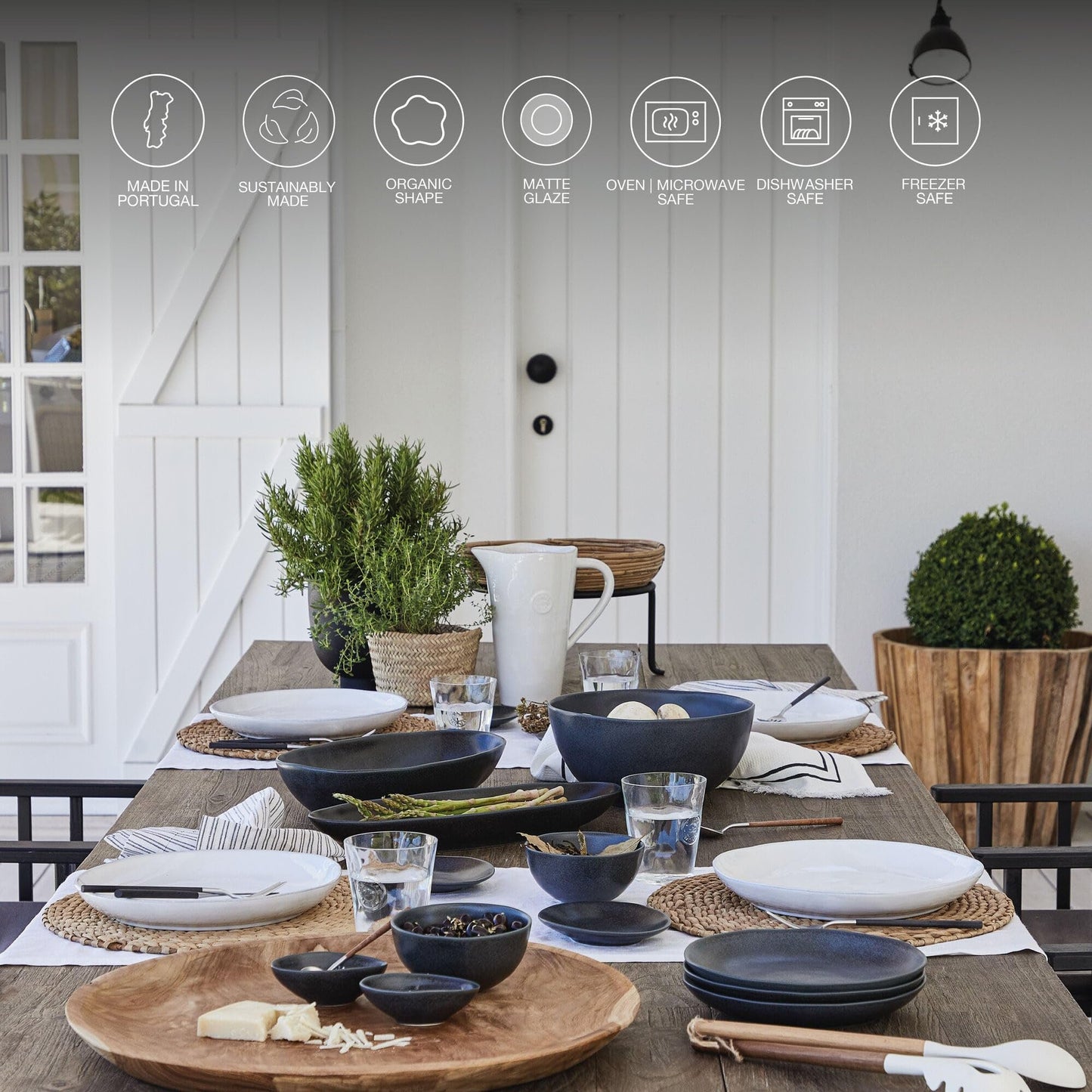 Costa Nova Ceramic Stoneware - Livia Collection | Microwave & Dishwasher Safe Dinnerware | Food Safe Glazing | Restaurant Quality Tableware