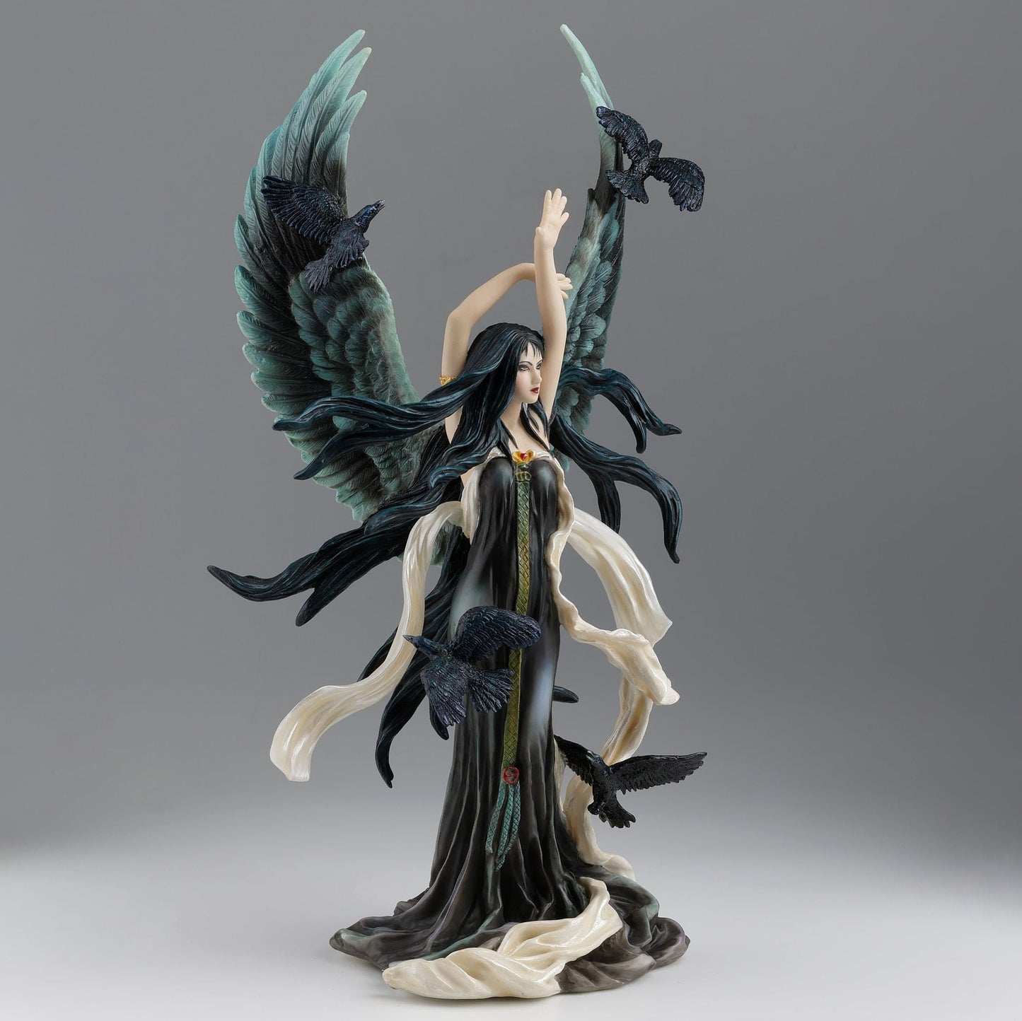 Veronese Design 12 5/8 Inch Faery of Ravens by Nene Thomas Resin Figurine Hand Painted Home Decoration