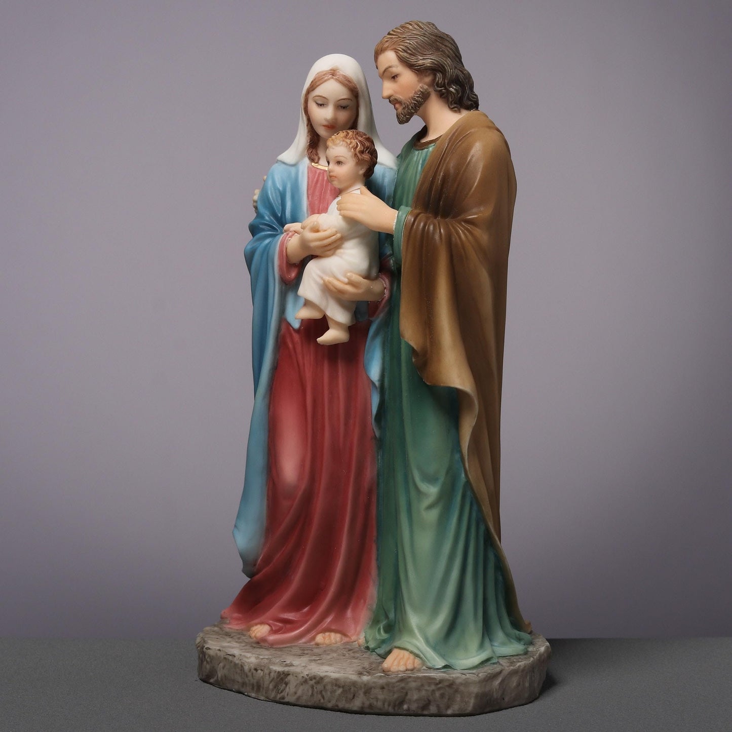 Veronese Design 6 1/8 Inch Holy Family Joseph Mary with Infent Jesus Polyresin Hand Painted Figurine Religious Sculpture
