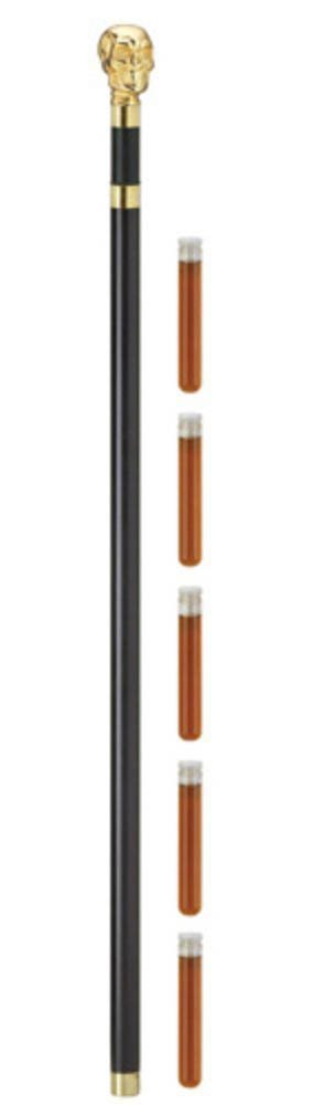 Brandy Smuggler Walking Cane Flask with Brass Skull handle