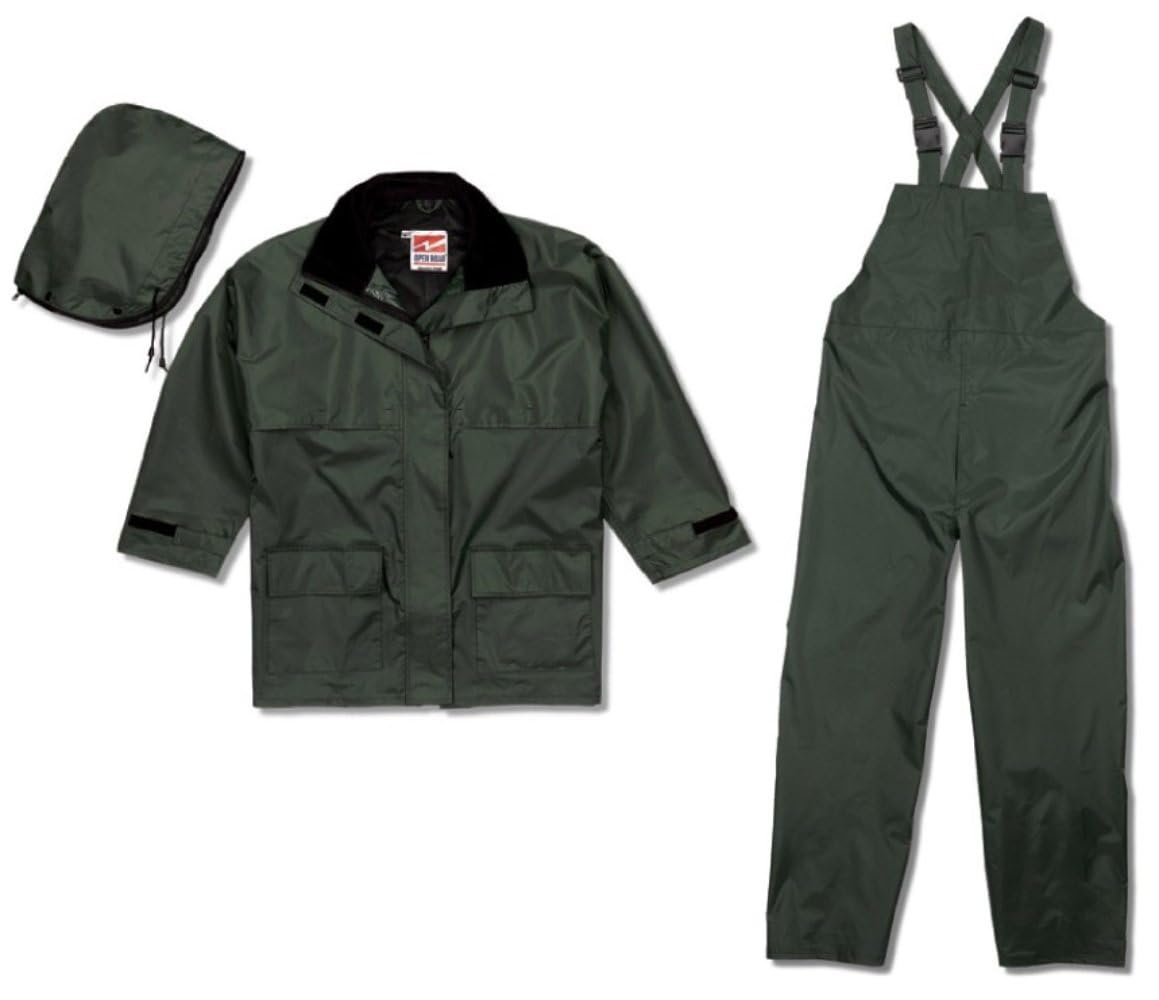Viking Open Road 150D Suit - Waterproof Men's Rain Jacket with Hood and Bib Pants, Durable Ripstop Fabric