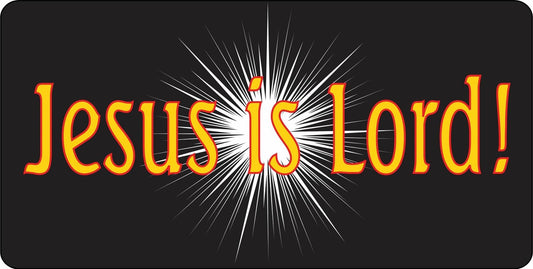 Jesus is Lord On Black Photo License Plate