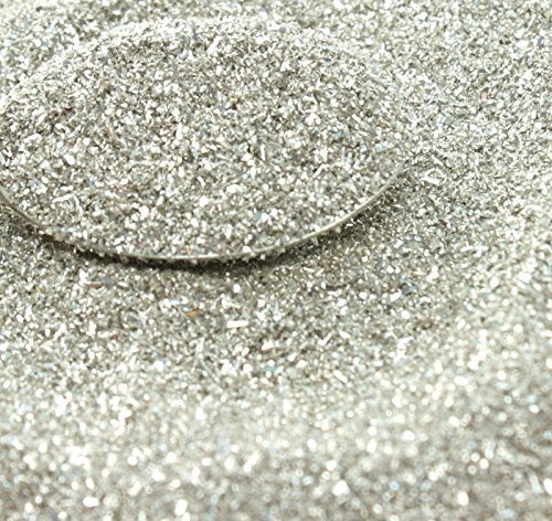 Silver Imported German Glass Glitter - Fine 90 Grit (Most Popular Grain Size) Sparkly Glass Glitter - 311-9-SL