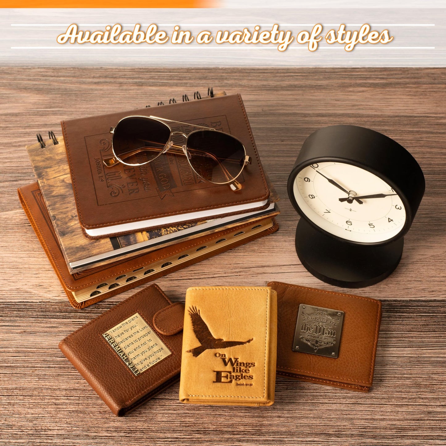 Christian Art Gifts Genuine Premium Full Grain Leather RFID Blocking Silver Engraved Cross Wallet for Men: Multi Pocket Billfold w/Removable ID Window Accessory for Credit Cards, Bills, Photos, Black