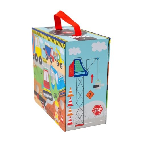 Floss & Rock Construction Kids Playbox, 15 Wooden Piece, 9.25 Inch