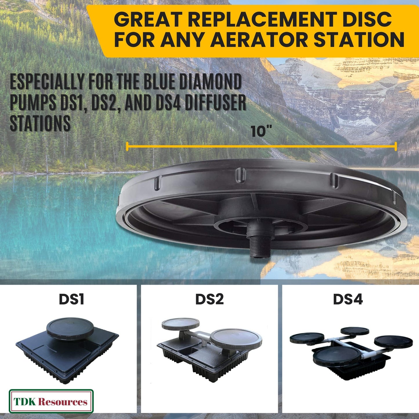 Blue Diamond Pumps 10 Inch Round Disc Air Diffuser Replacement Aerator for Ponds Aquarium Water Treatment Lakes Hydroponic Aquaculture Farming Including Fish Mollusks Crustaceans and Aquatic Plants