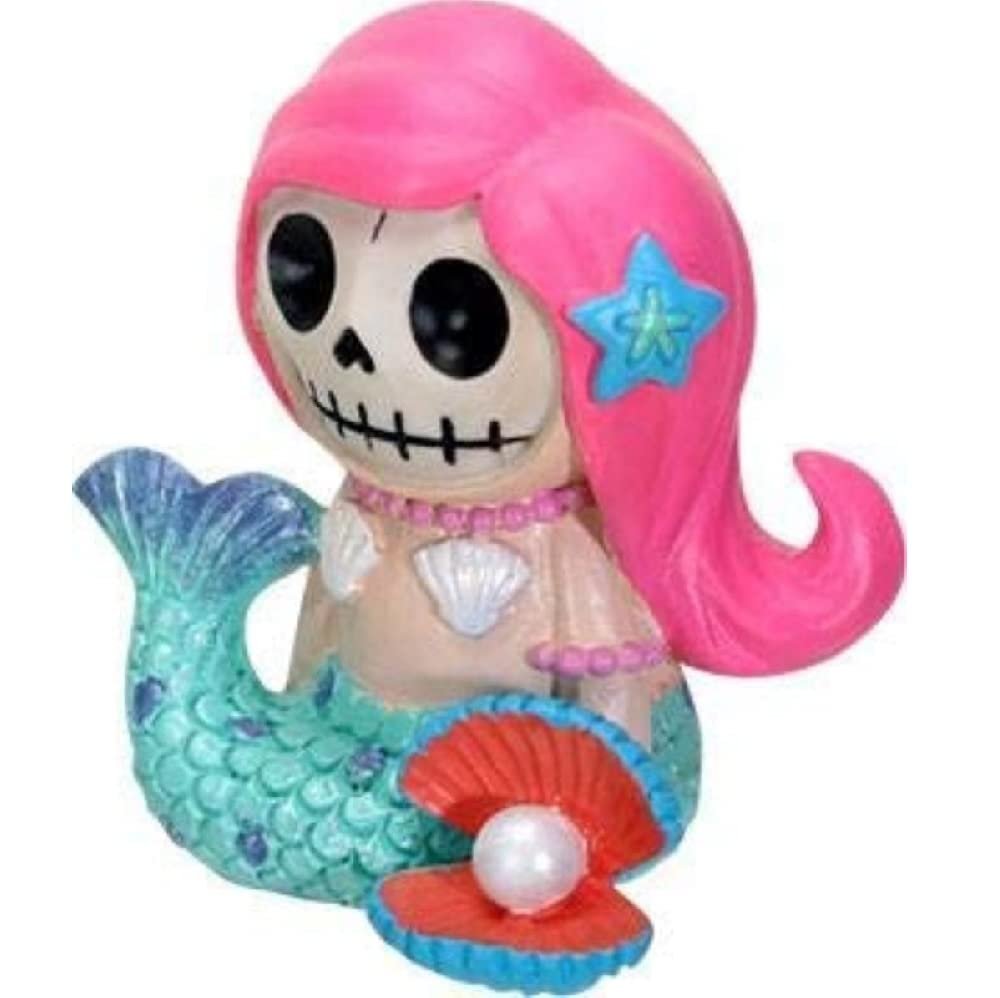 SUMMIT COLLECTION Furrybones Ariel Signature Skeleton in Mermaid Costume Beside Clam with Pearl