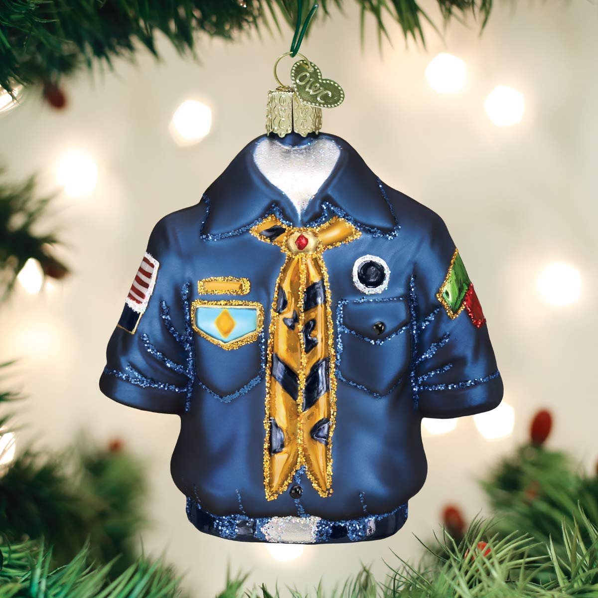 Old World Christmas Scout Uniform Glass Blown Ornaments for Christmas Tree
