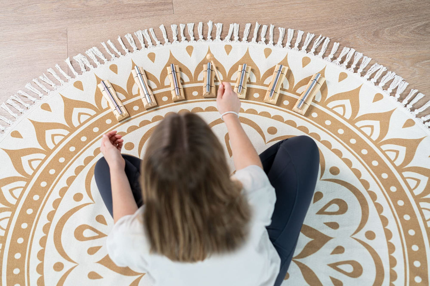 7-Piece Energy Chime Set with Mallets For Meditation, Sound Healing, Yoga and Classrooms — Long Resonance Pure Tone