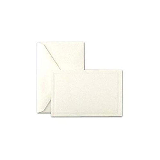 Crane & Co. Pearl White Triple Debossed Panel Card and Envelopes (CC3191)