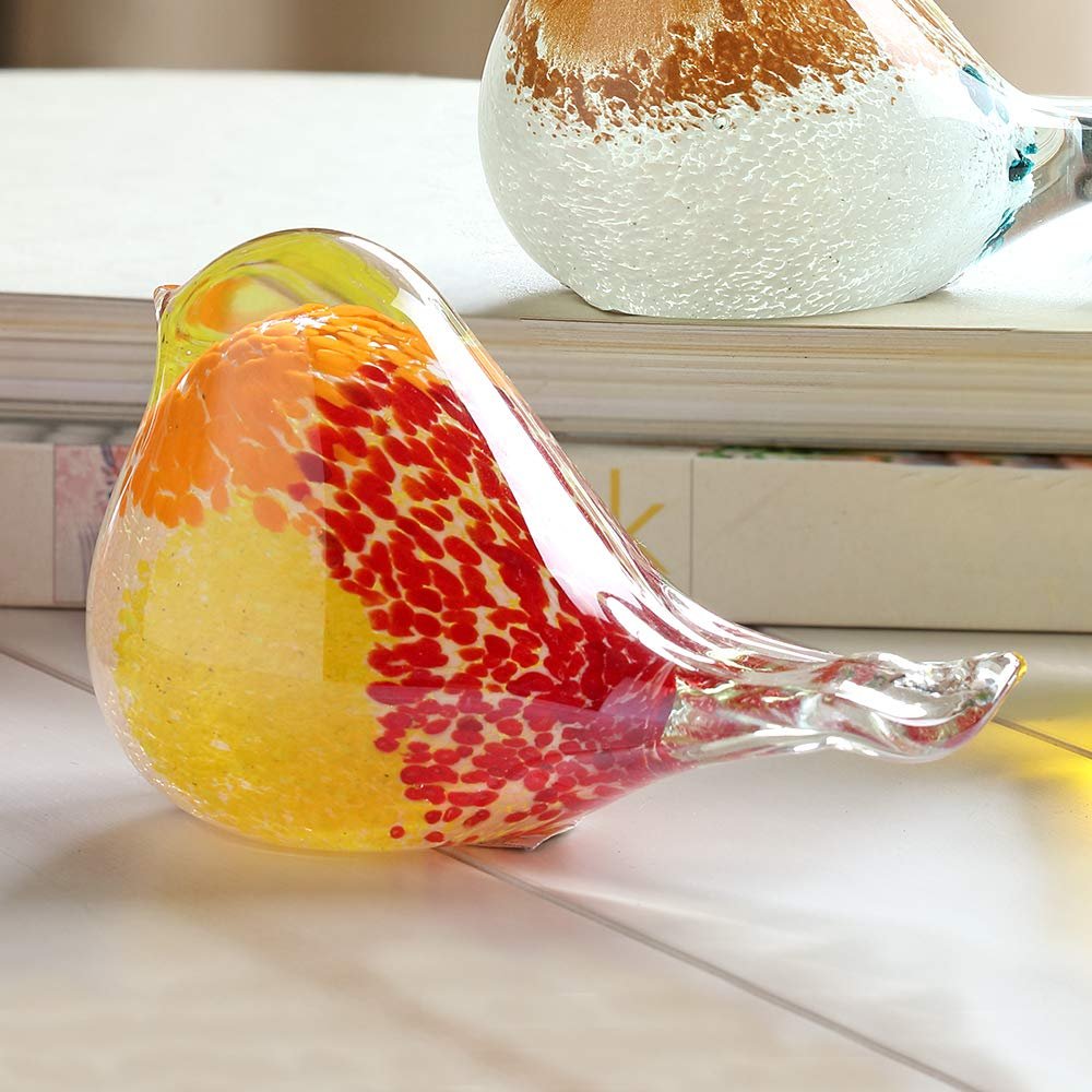 Art Glass Red, Yellow and Orange Bird
