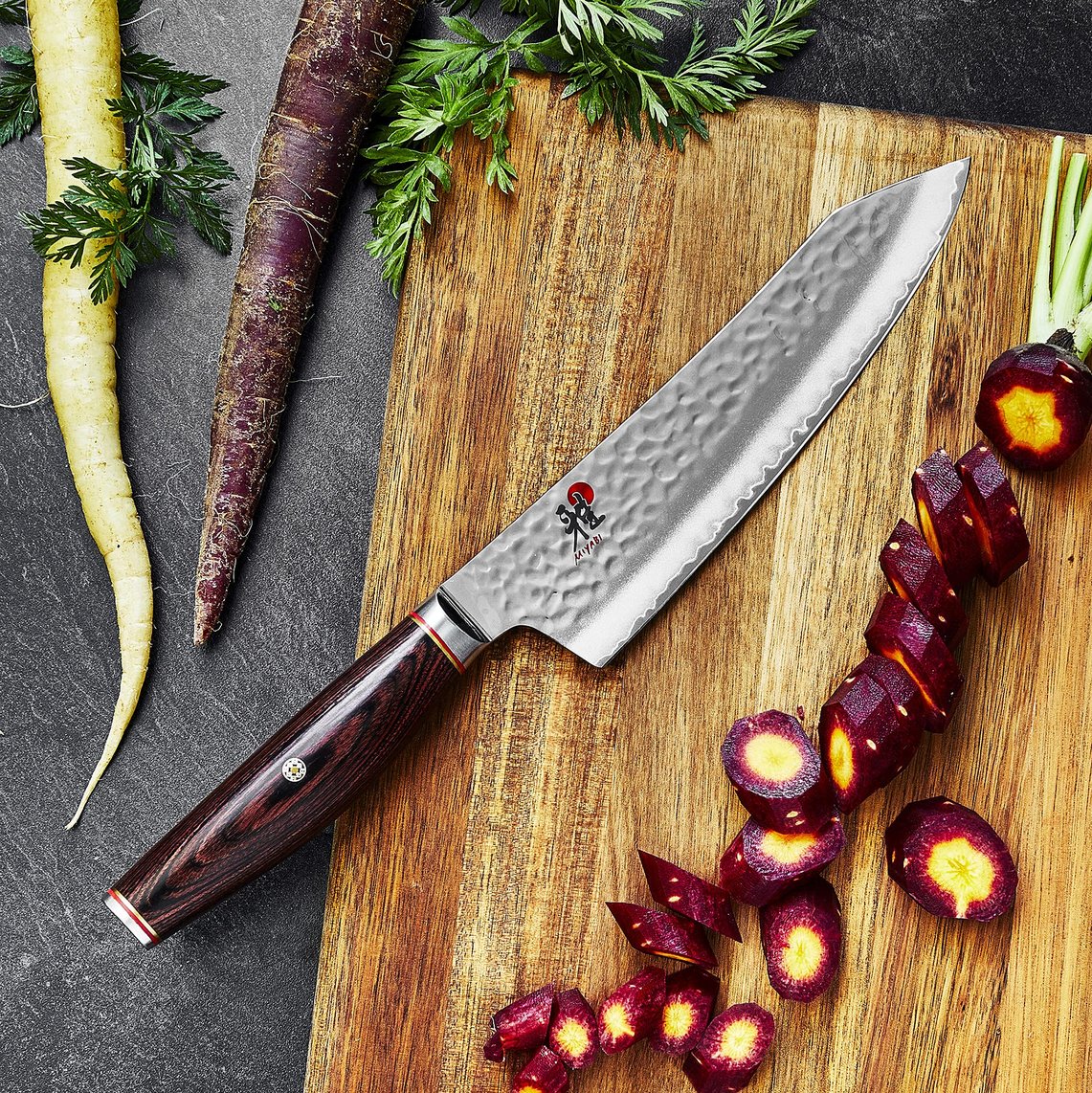 Miyabi Rocking Santoku, 7-inch, Black