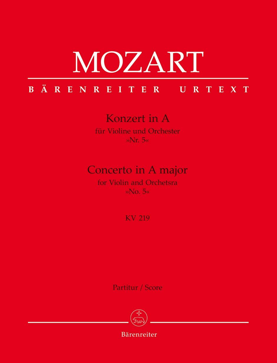 Mozart: Violin Concerto No. 5 in A Major, K. 219 (Full Score)