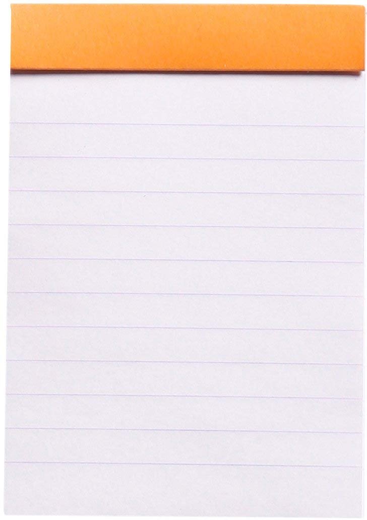 RHODIA # 12 Notepad 3-3/8 x 4-3/4 Lined ORANGE and Black, Pack of 2