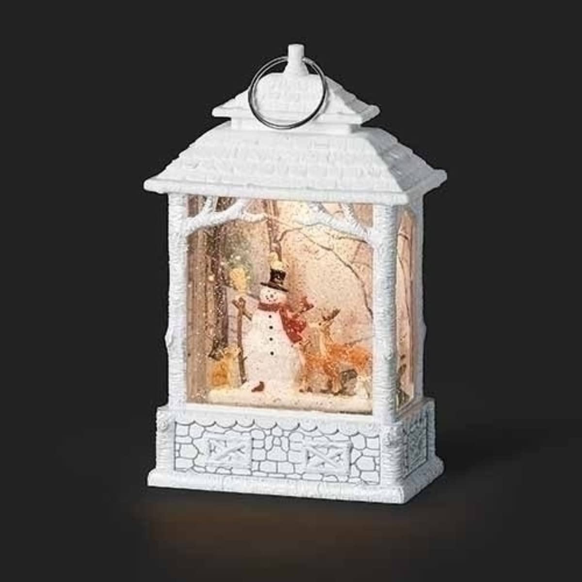 Christmas by Roman Inc., Confetti Lites Collection, 10.5" H LED Swirl Confetti Light Snowy Lantern, Lantern, Snow Globe, Holiday Home Décor, Santa, Cardinal, Nutcracker, Snowman, Reindeer (3x6x10)