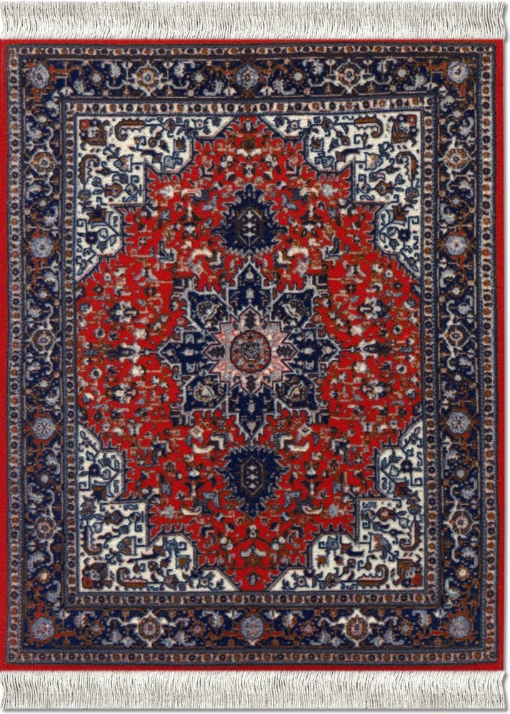 Lextra Tabriz Heriz MouseRug, 10.25 x 7.125 Inches, Red, Navy and White, One (ATH-1)