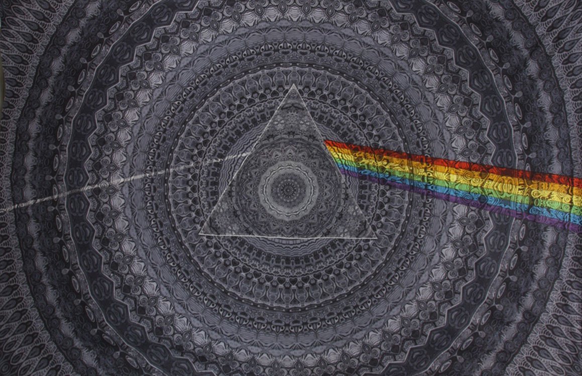 Sunshine Joy 3D Pink Floyd Mini Tapestry The Dark Side of the Moon Black Shadows Wall Art 30x45 Inches