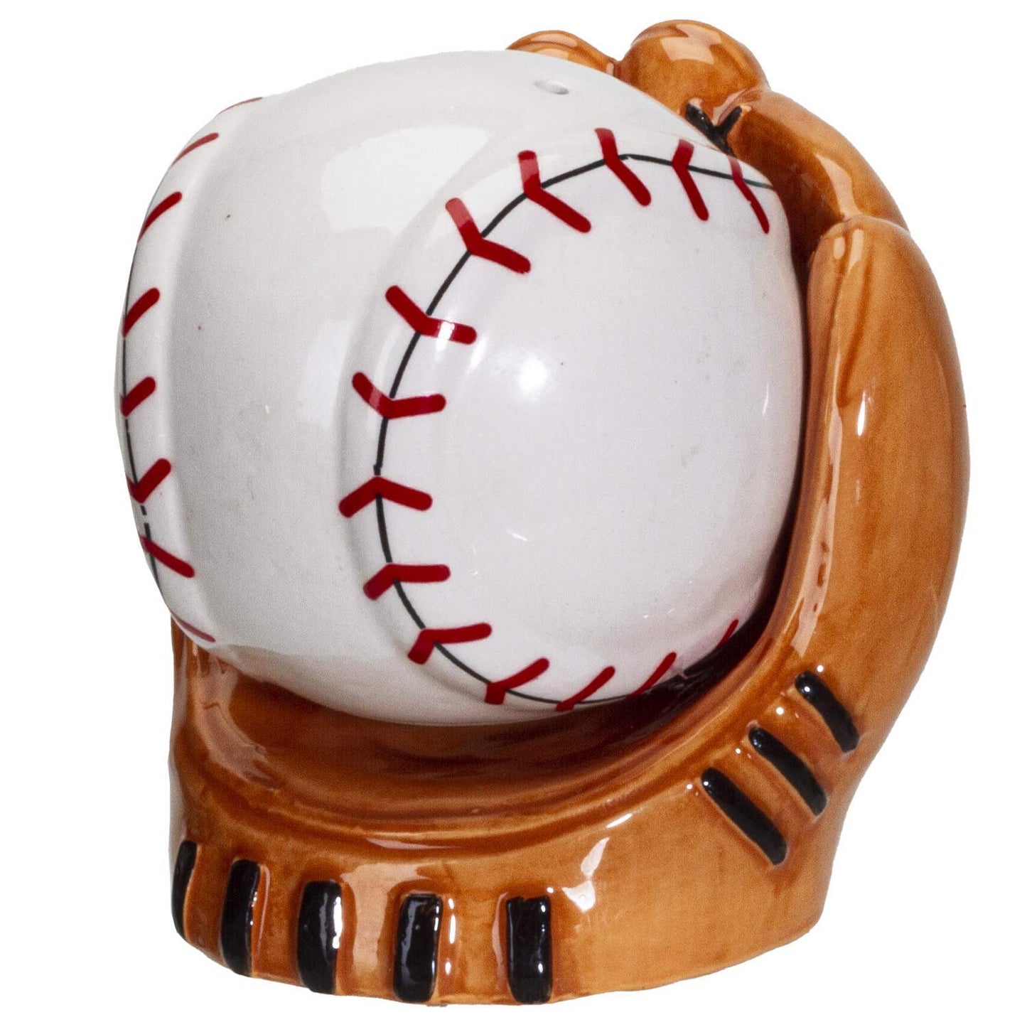 Baseball and Gloves Ceramic Salt and Pepper Shakers Set