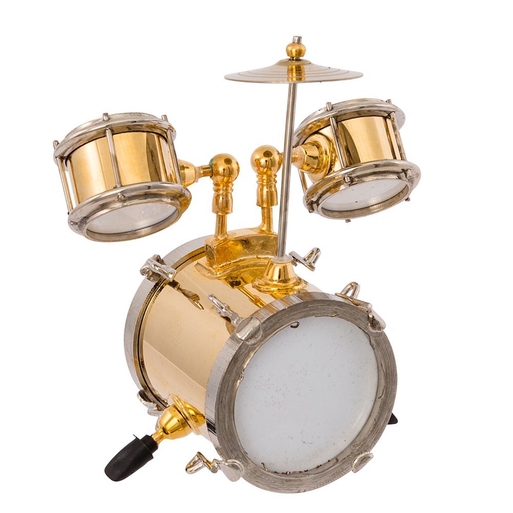 Kurt S. Adler Drum Set Christmas Ornament Band Member Brass Drums Musical Holiday Keepsake Christmas Tree Decoration
