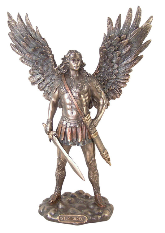 Archangel Saint Michael with Sword and Scabbard Statue, 11 Inch