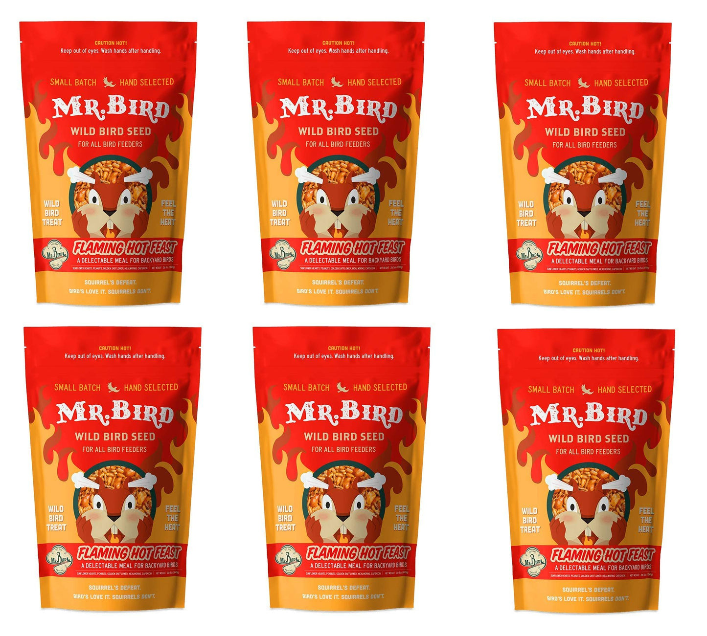 Mr. Bird 6-Pack Flaming Hot Feast Small Loose Seed Bag 2 lbs.