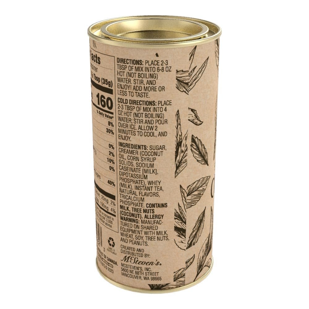 McSteven's Sweet & Spiced Chai Tea Latte Mix - Instant Chai Tea Served Warm or Cold for Enjoyment All Year Long (7oz Round Tin)