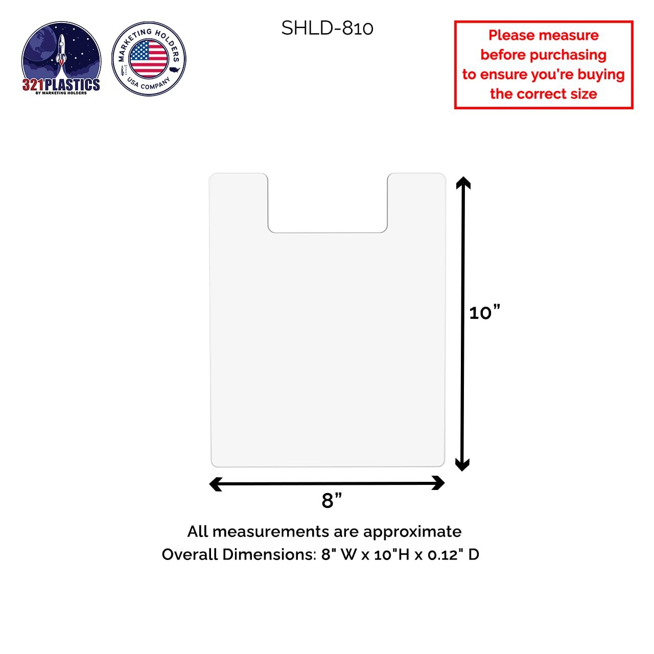 12 Pack Clear Acrylic 8" x 10" Shield for Magazine Brochure Display Holders Holds Flyers in Place Stop The Flop by Marketing Holders