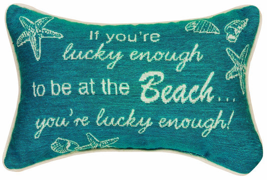Manual 12.5 x 8.5-Inch Decorative Throw Pillow, If You're Lucky Enough