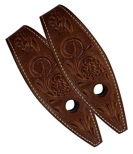 Showman Floral Tooled Leather Slobber Straps