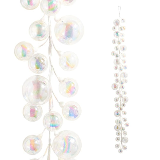 RAZ Imports Iridescent Ball Garland, 48-inch Length, Plastic, Christmas, Home Décor