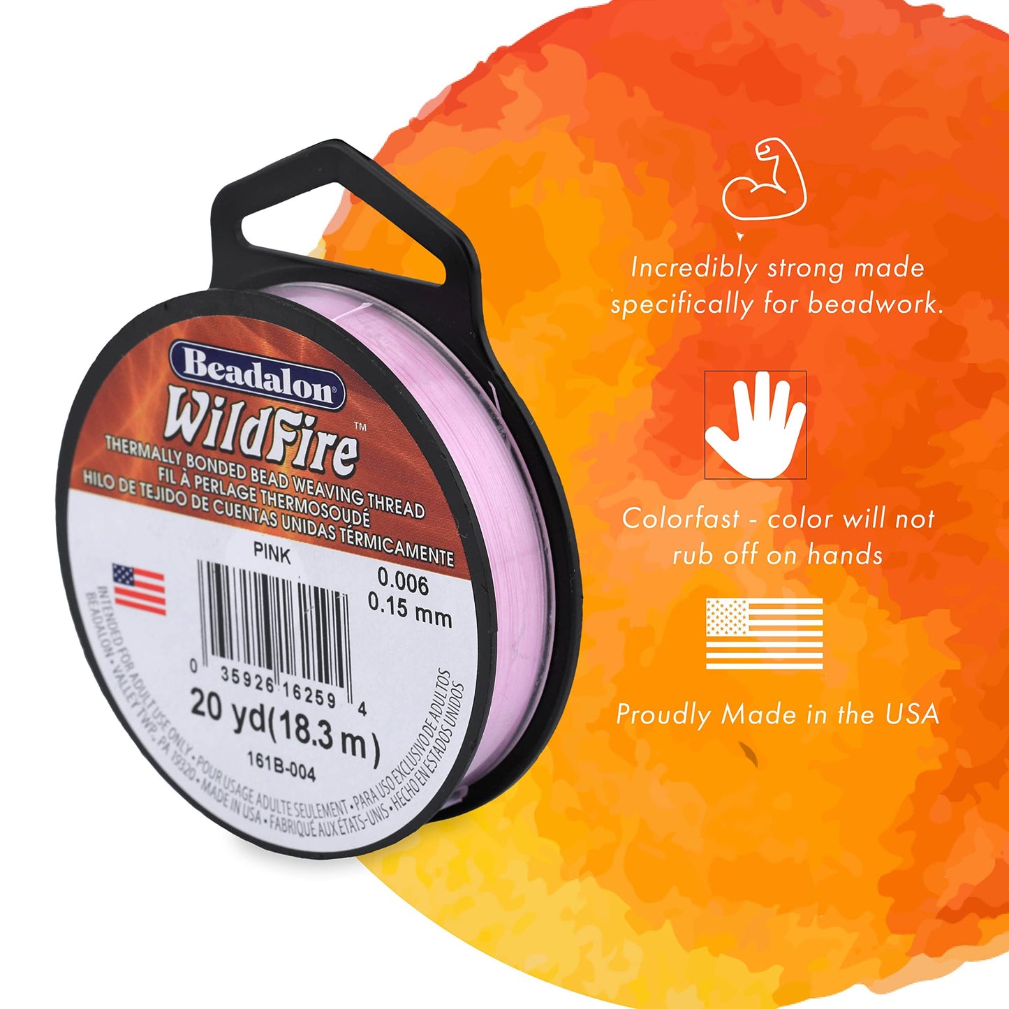 Beadalon Wildfire Stringing Thread .006" X50'-Black