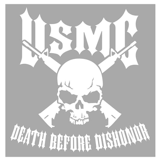 USMC Death Before Dishonor with Skull and Crossed Rifles Jumbo Vinyl Transfer