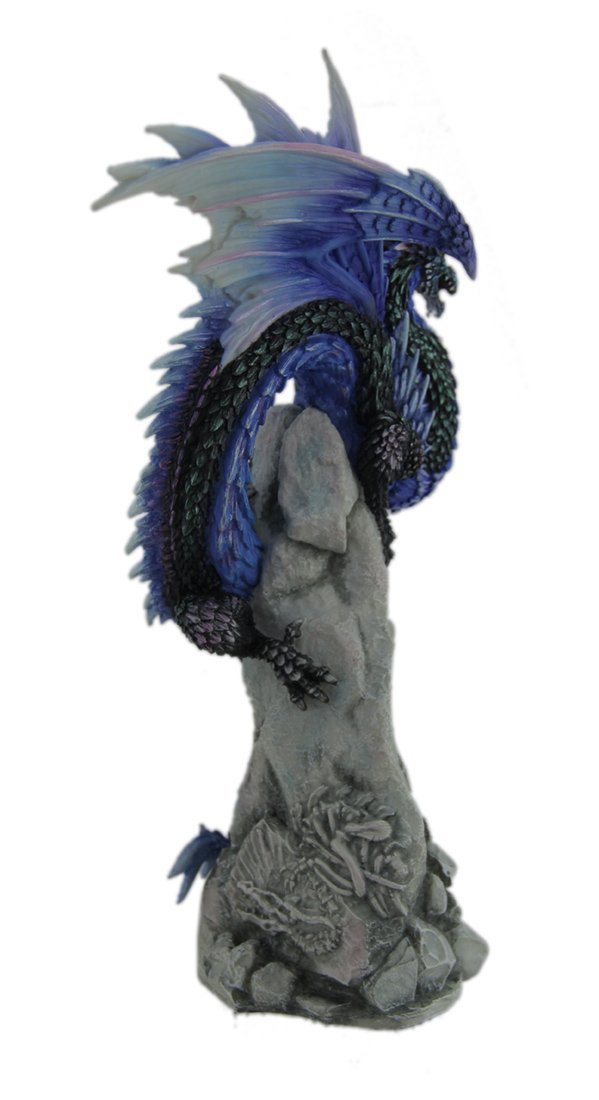 Veronese Design Andrew Bill Sapphire Sentinel Hand Painted Blue Dragon Statue