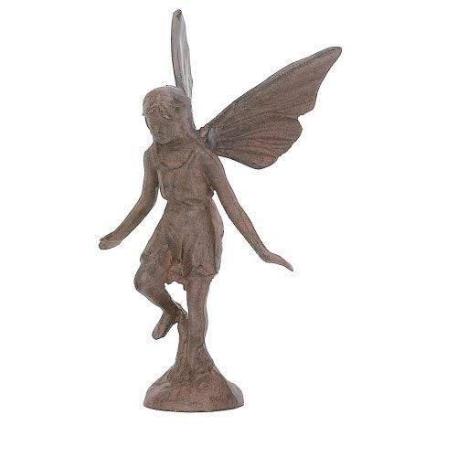 HomeOffice Cast Iron Playful Fairy Garden Statue Angel Pixie Fairy
