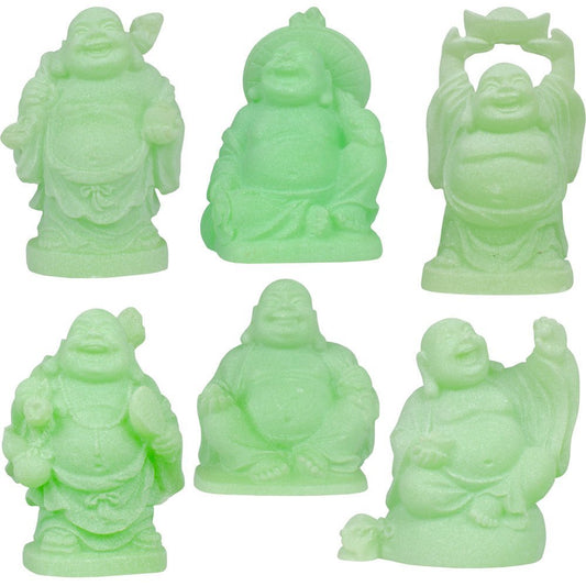 Polyresin Buddha Figurines Green (Set of 6)
