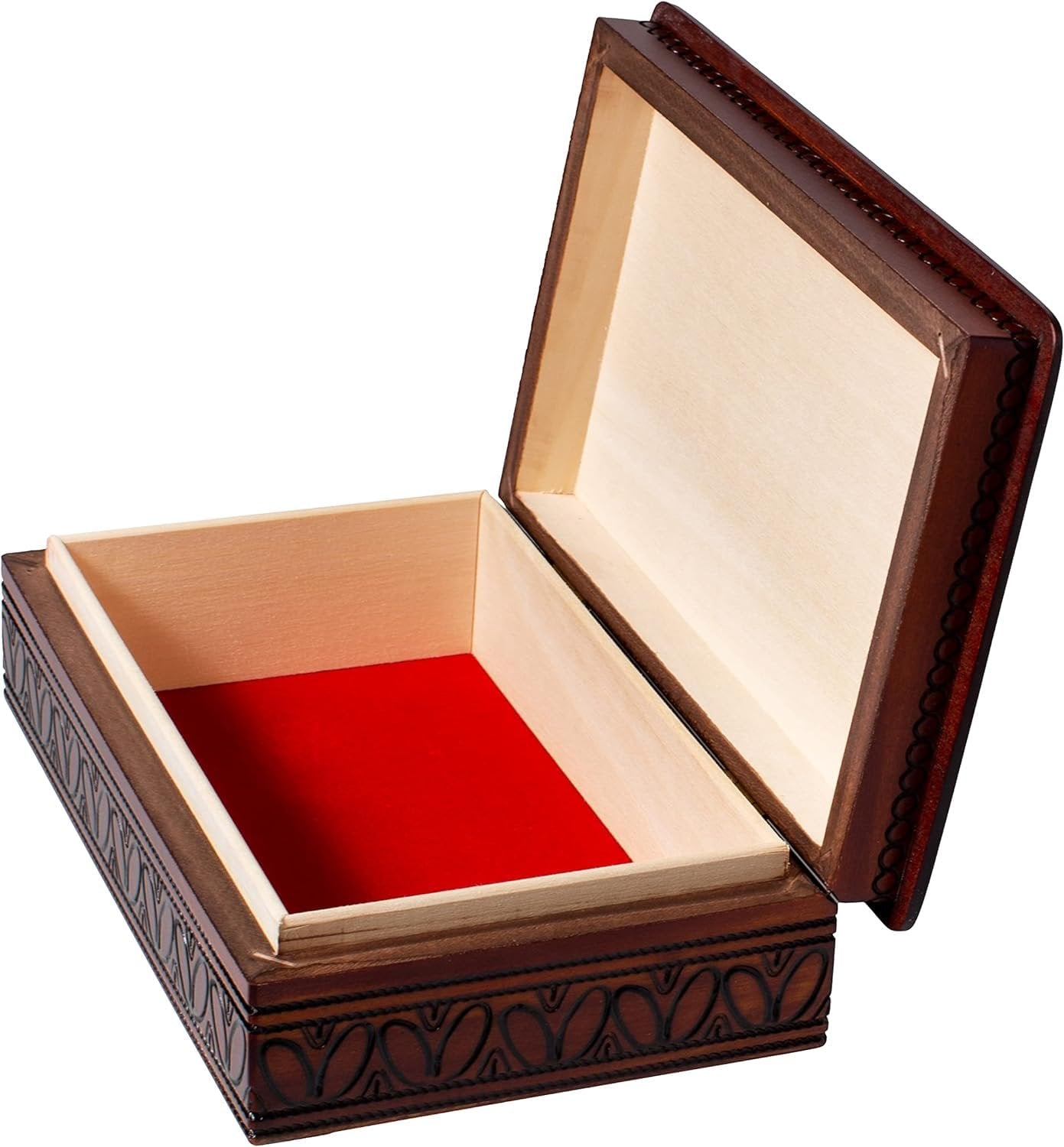 JEWELRY WOODEN BOX Handmade Linden Wood Keepsake, Made in Poland