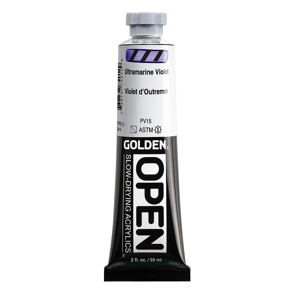 OPEN Slow-Drying Acrylics by GOLDEN, Violet and Blue, Professional Acrylic Paint