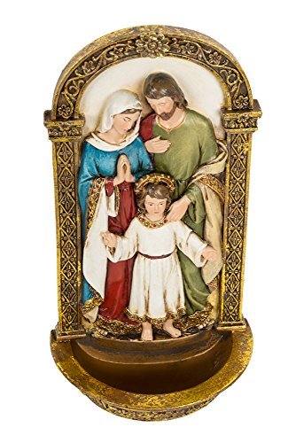 Joseph's Studio Holy Family Water Font – Renaissance Collection, 7.75”H – Catholic Home Décor, Religious Gift for Sacraments, Holidays & Inspiration